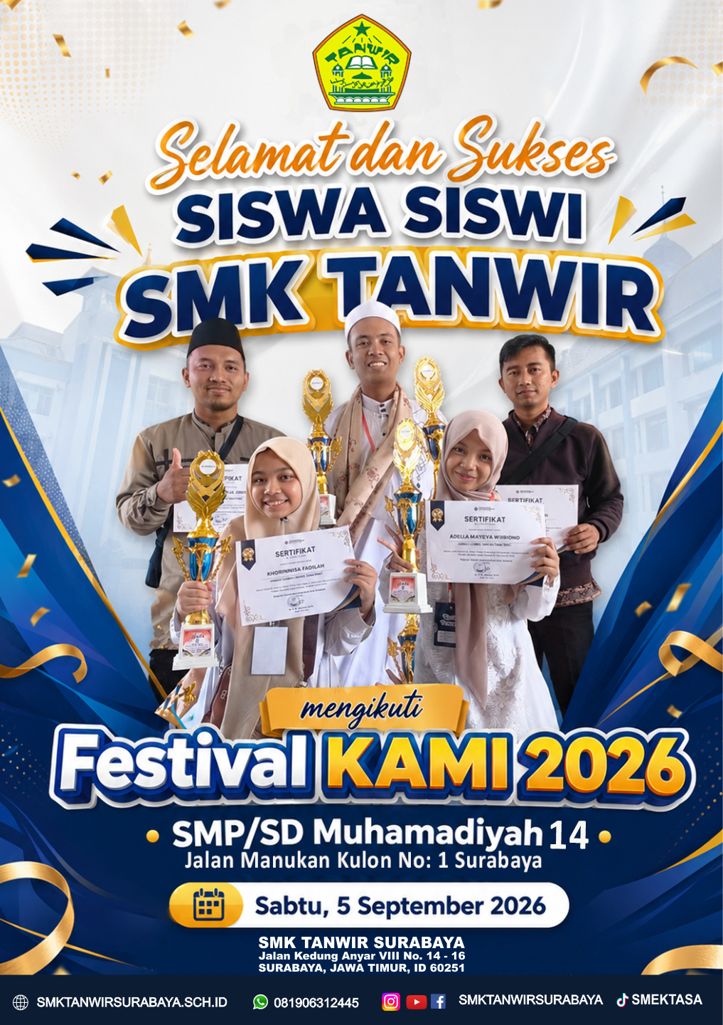Gambar Harumkan Nama Sekolah, Siswa-Siswi SMK Tanwir Surabaya Borong Juara di Festival KAMI 2026